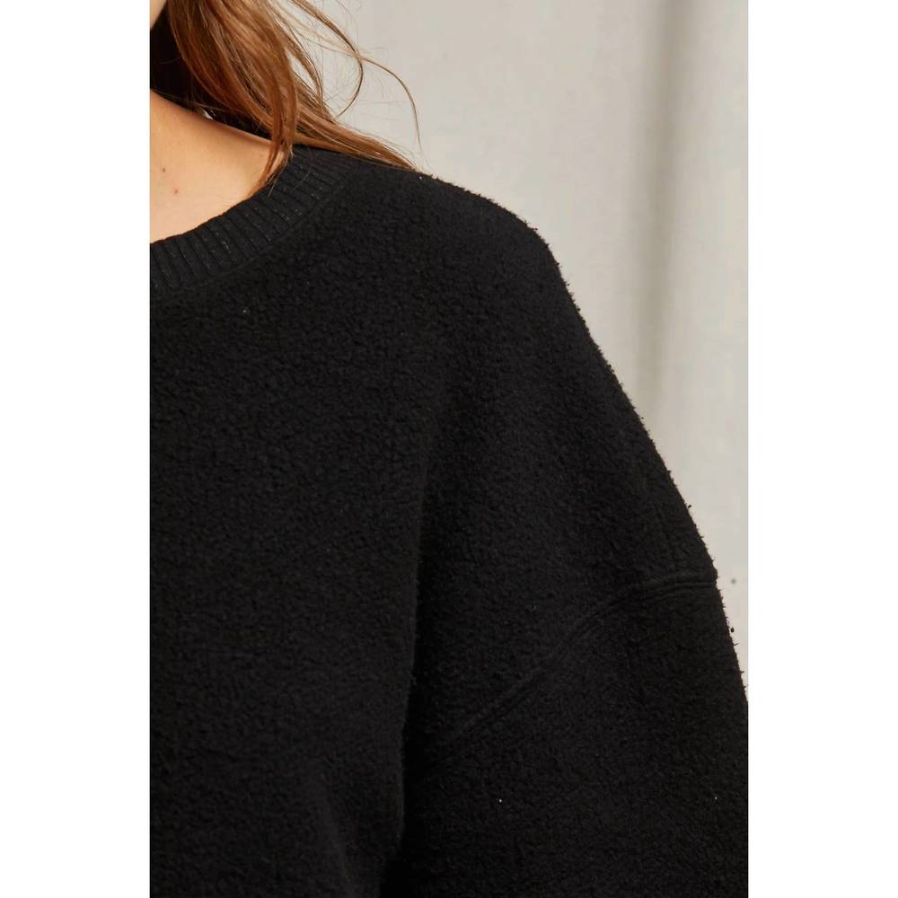 NEW PERFECTWHITETEE mayer inside-out fleece sweatshirt in true black - Picture 5 of 5